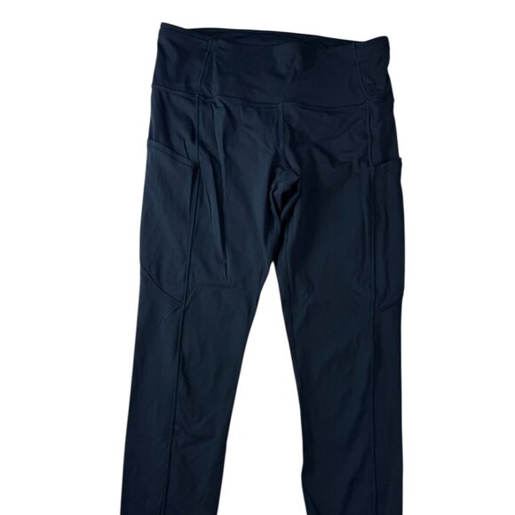 Lululemon Dark Blue Navy Yoga Legging.  Pockets.  Side Thight Pockets Size 8 - Picture 5 of 12